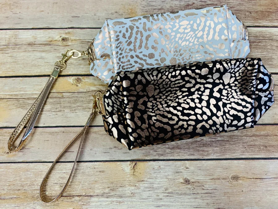 Rose gold make-up wristlet