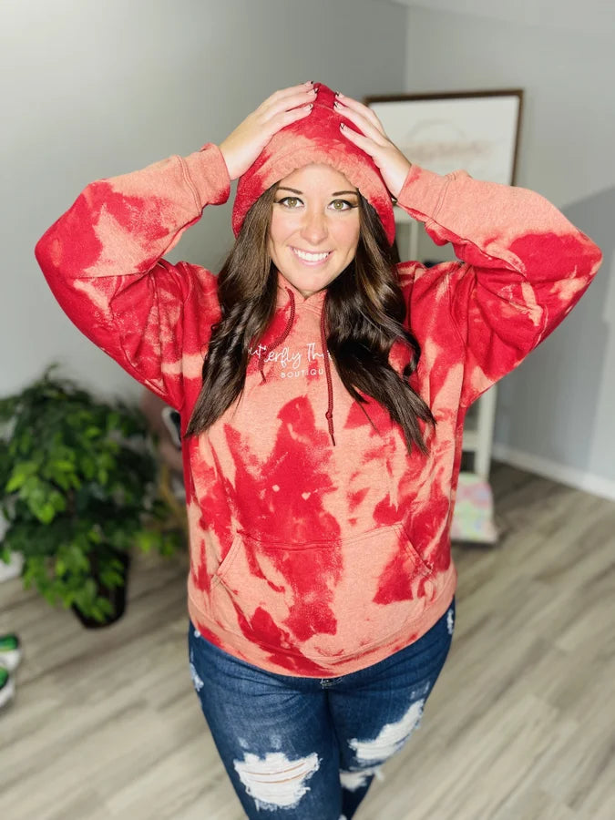 BTB Maroon Bleached Custom Hoodie