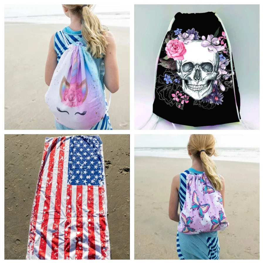 2-in-1 Backpack/Beach Towel - 28" x 58"