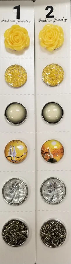 VARIED YELLOW SNAP SET OF 6