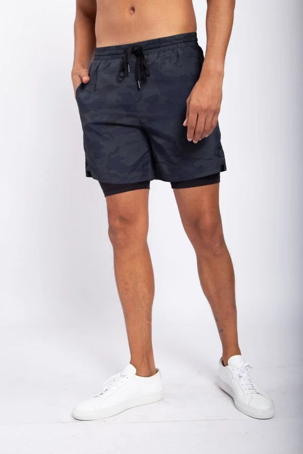 Dark Ocean Atlantic Lined Active Shorts