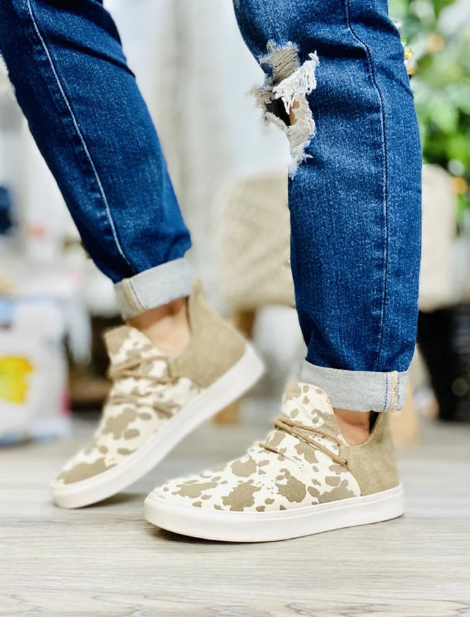 "Survivor" Cream/Tan High Tops - Gypsy Jazz