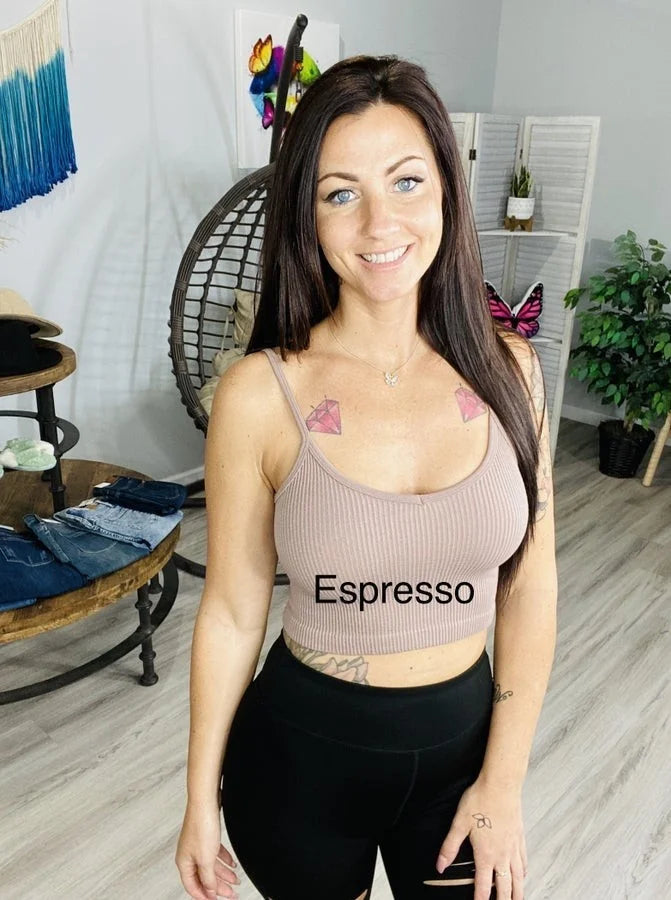 "The Great Match" Espresso Seamless Cropped Cami