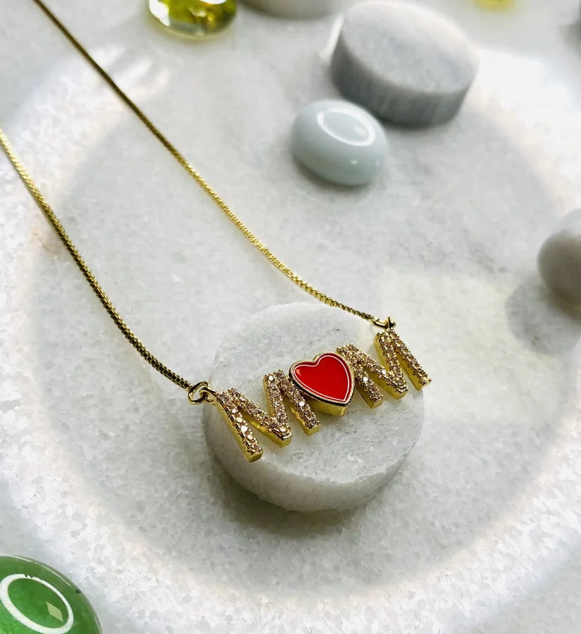20" Gold-Plated "MOM" Necklace