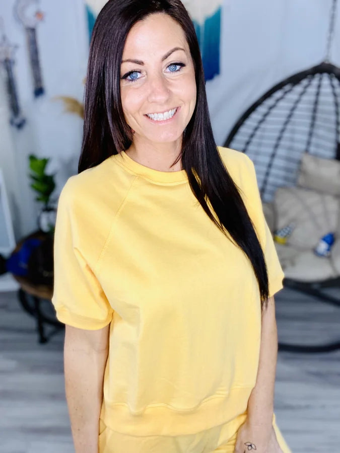 Mono B - Marigold Lounge Short Sleeve Top