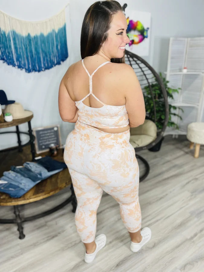Reg/Plus Peach Whimsical Cami/Capri Leggings Set (Sold Separately)
