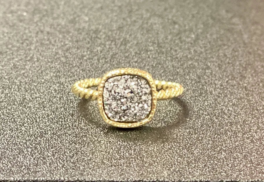 Gold Druzy Ring