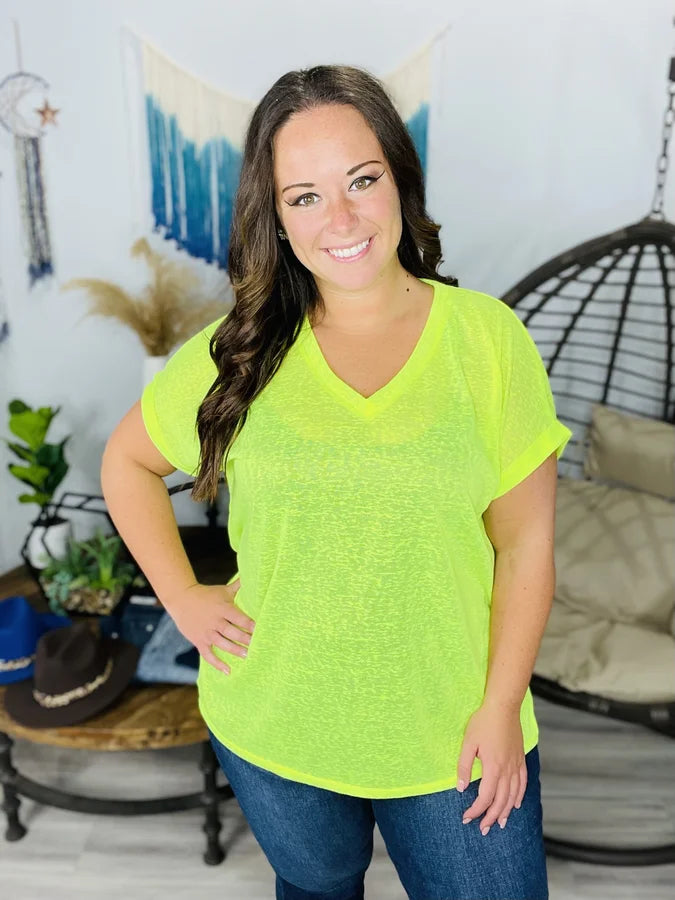 "Summer Sunshine" Sheer Top - Reg/Plus (5 Colors)