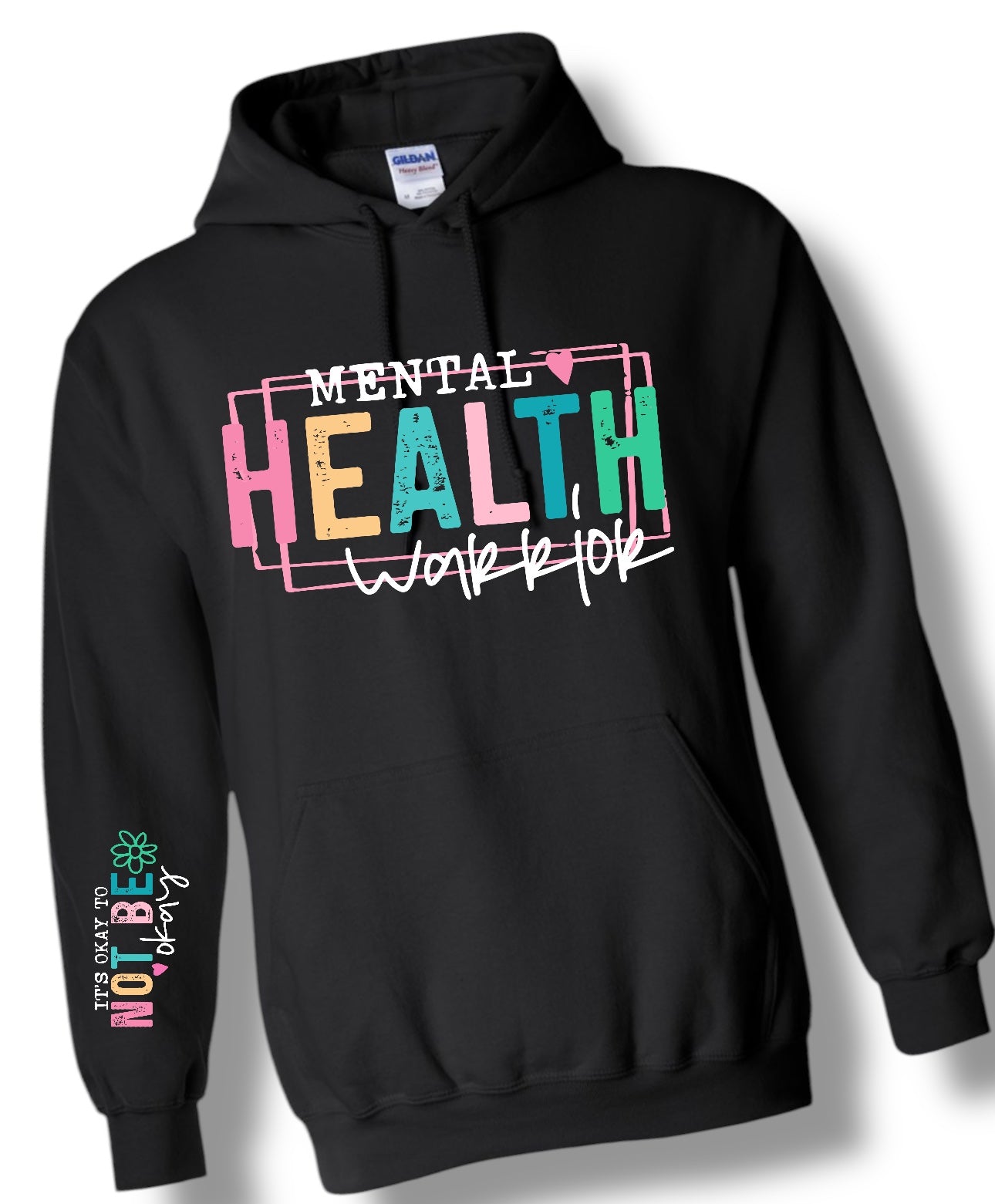 "Mental Health Matter Warrior" Graphic Hoodie/ Long Sleeve/ Crewneck Sweatshirt w/ Sleeve Print