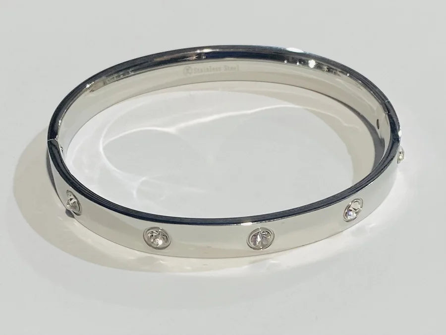 Stainless Steel Crystal Stud Bracelet