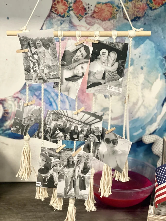 Macramé Wall Hanging Photo Collage Decor