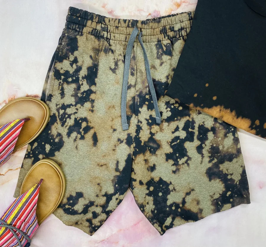 ARTifacts- Black Bleached Shorts