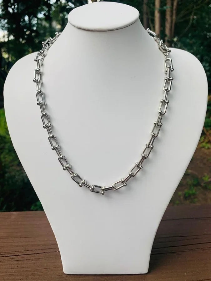 Rhodium Plated Hardwear Link Chain - 18"