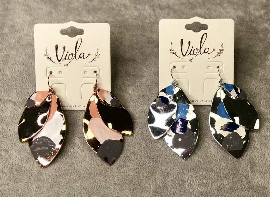 Triple Layer Leaf Shape Earrings