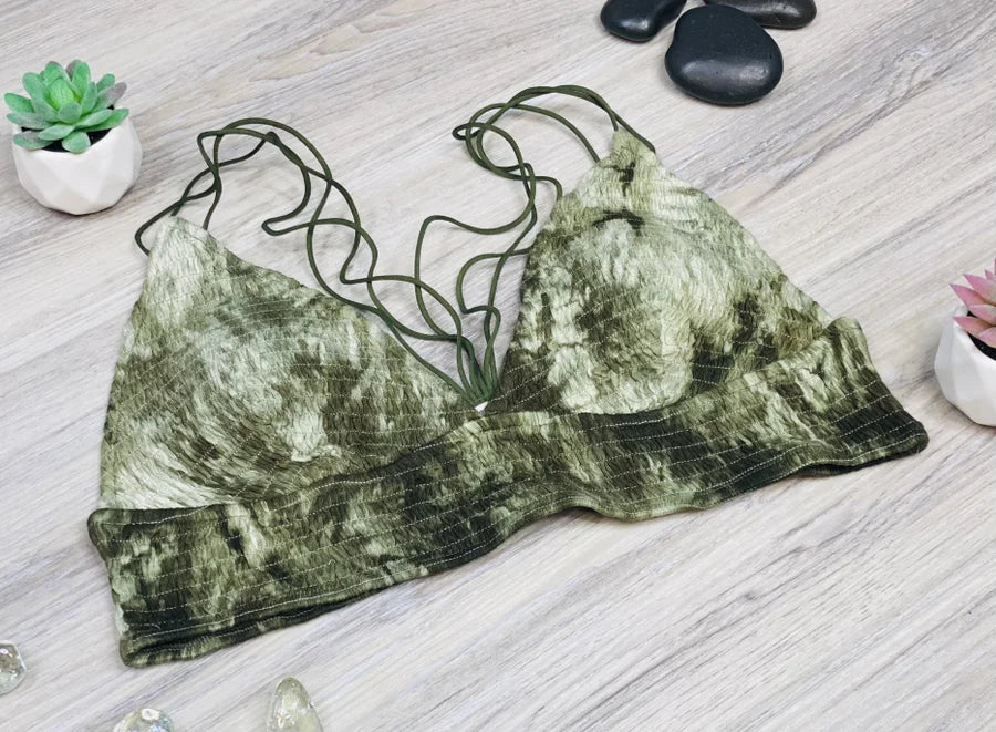Reg. Olive Tie Dye Knit Bralette