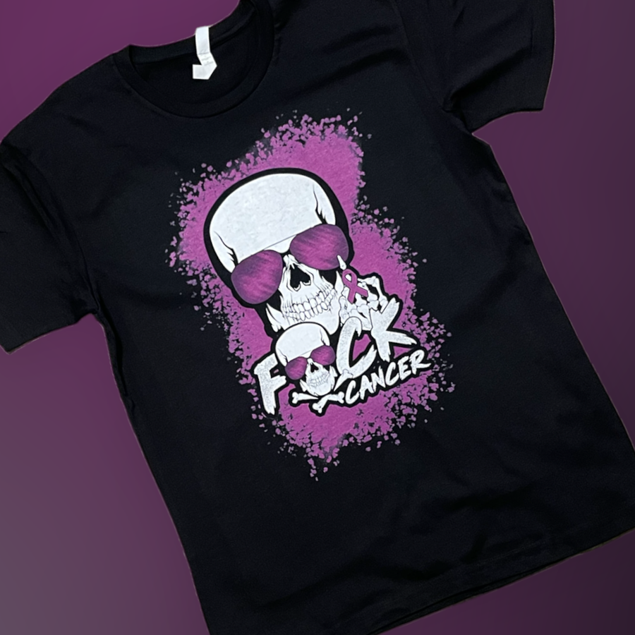 "F Cancer" Purple Ribbon Short Sleeve/Long Sleeve