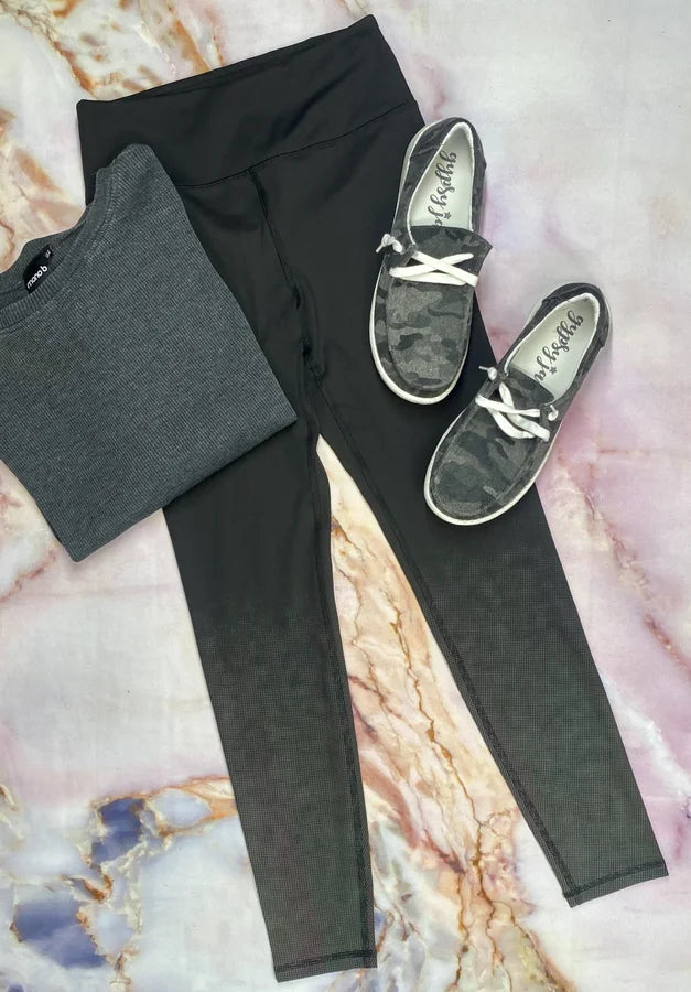 Mono B Black Reflective Dot Gradient High-Waisted Leggings