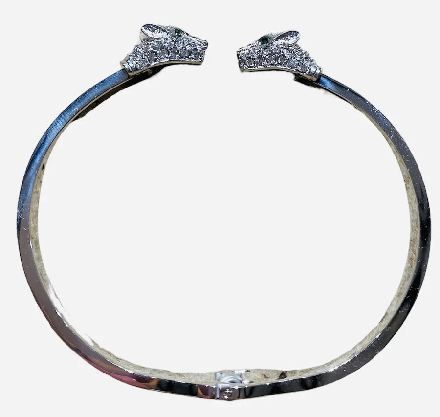 Stainless Steel Panther-Inspired Bracelet