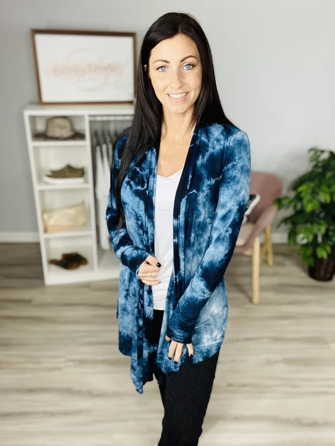 Reg. Navy Tie Dye Cardigan
