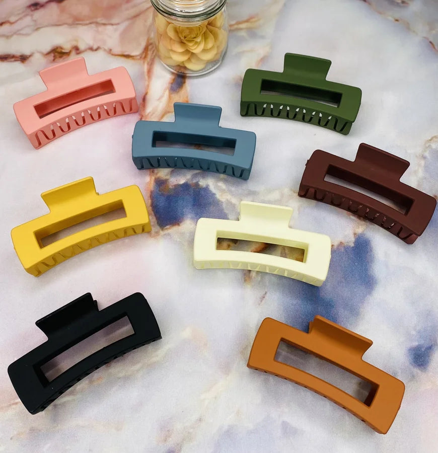 Square Solid Color Hair Clips (Multiple Colors)