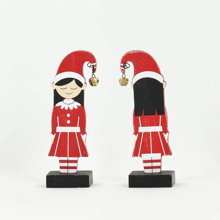 Small Elf Wooden Cutout on Stand (2 Styles)