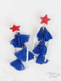 Southern Grace "Watching Fireworks" Tassel Earrings