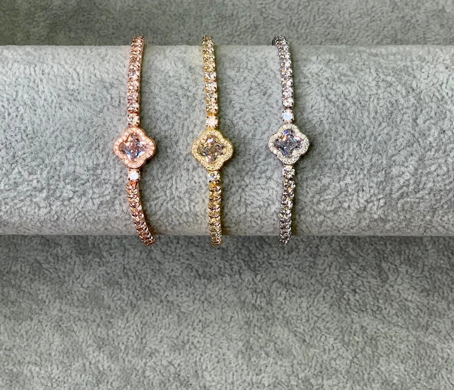 Slider Bracelet w/ CZ Stone Detail