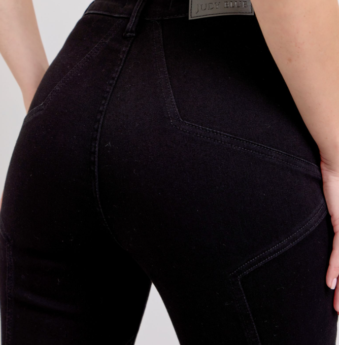 Judy Blue "Darla" Black High-Waisted Star Seam Flare Jeans