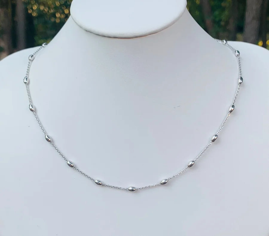 Sterling Silver Italian Bead Chain - 18"