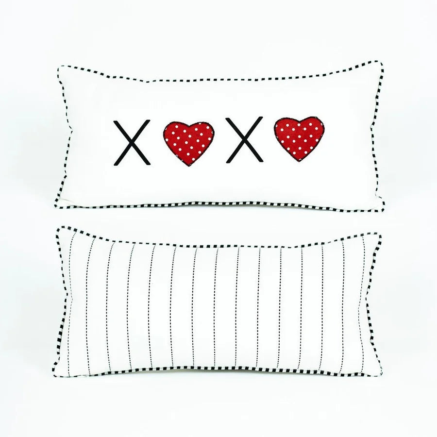 "XOXO" 18.25 x 8.25 Pillow - Reversible