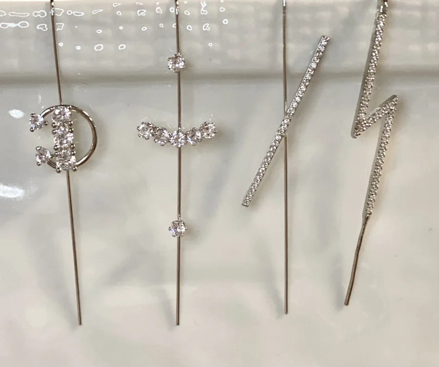 Silver Crawler Earrings - 4 Pack