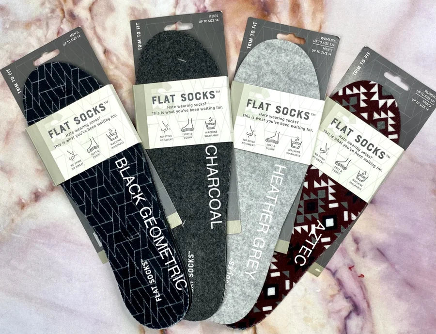 Foot Petals Asst. Flat Socks Inserts - Large