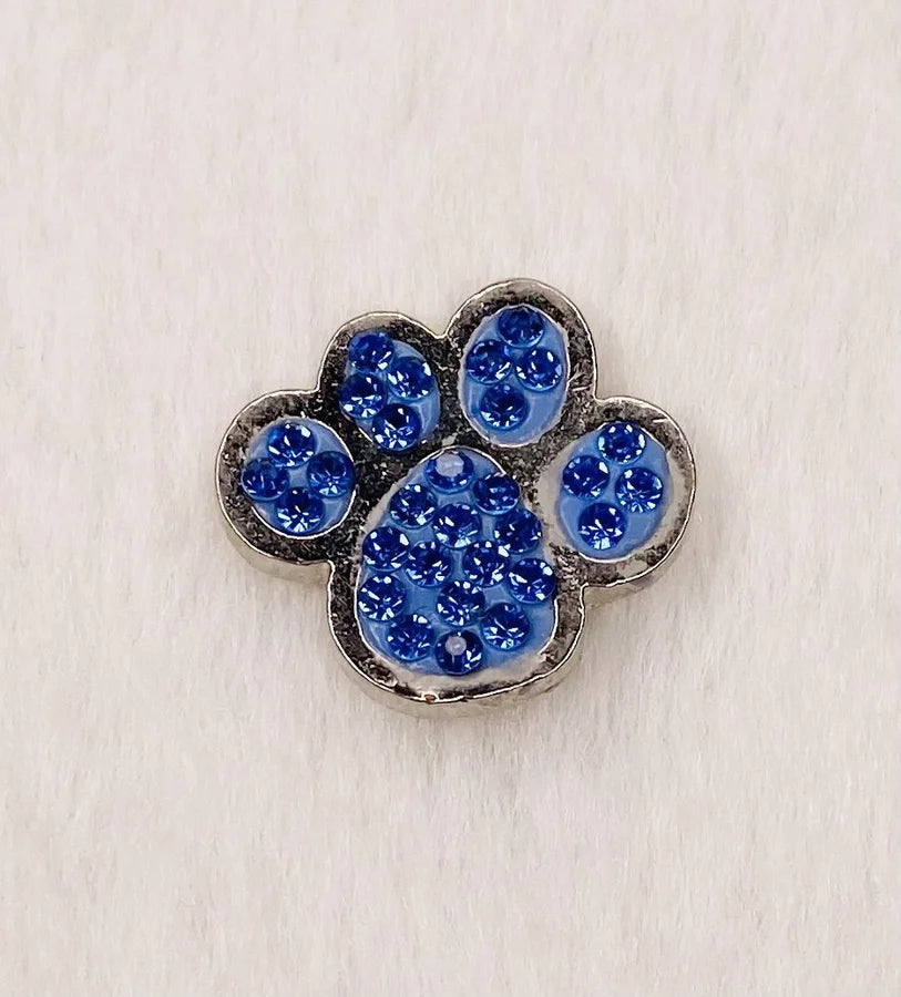 Blue Crystal Paw Print Snaps