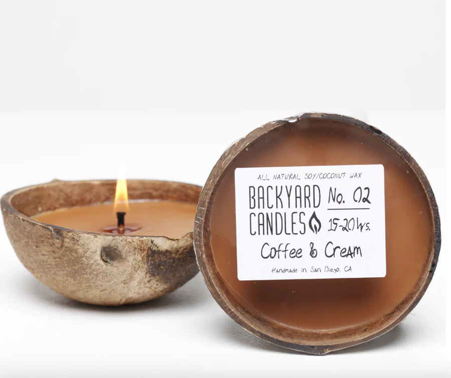 Coconut Beach Scented Candle in a Real Coconut Shell