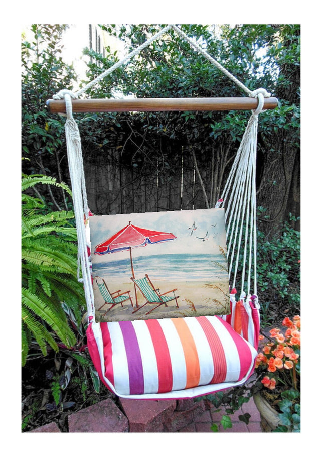 Swing Set - Cristina Stripe w/ Teal Beach Chairs
