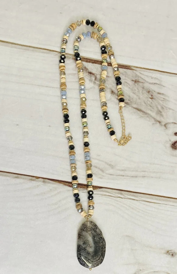 Bette Necklace - Natural Stone (Color Varies)