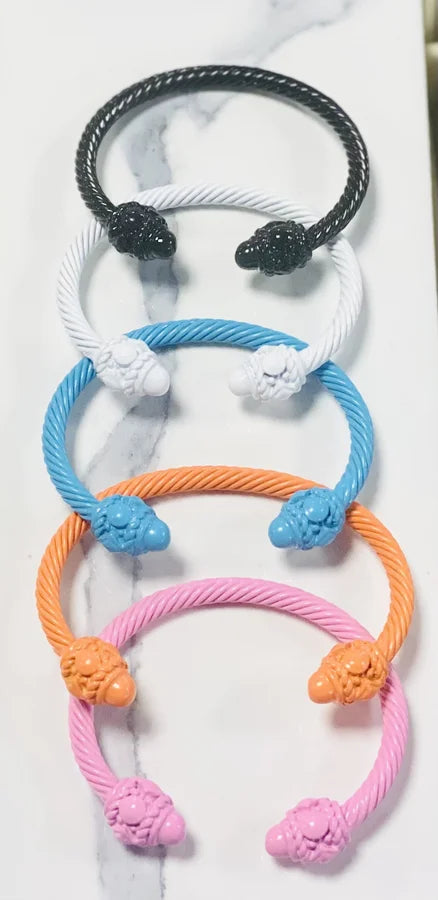 Enamel Cable Cuff Bracelets