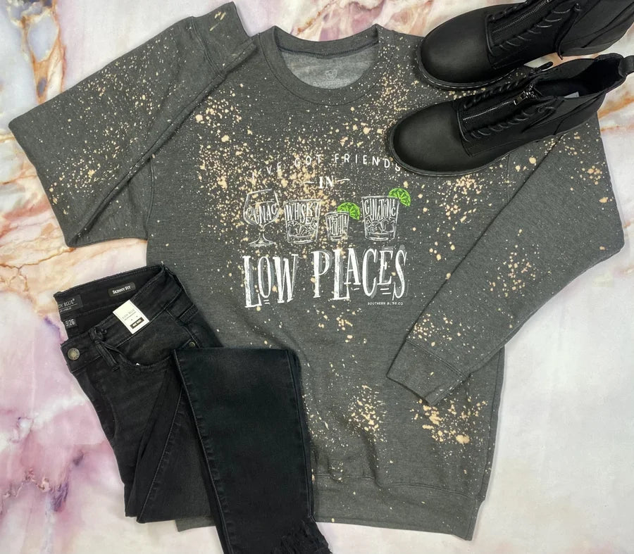 "Low Places" Charcoal Bleached Sweatshirt