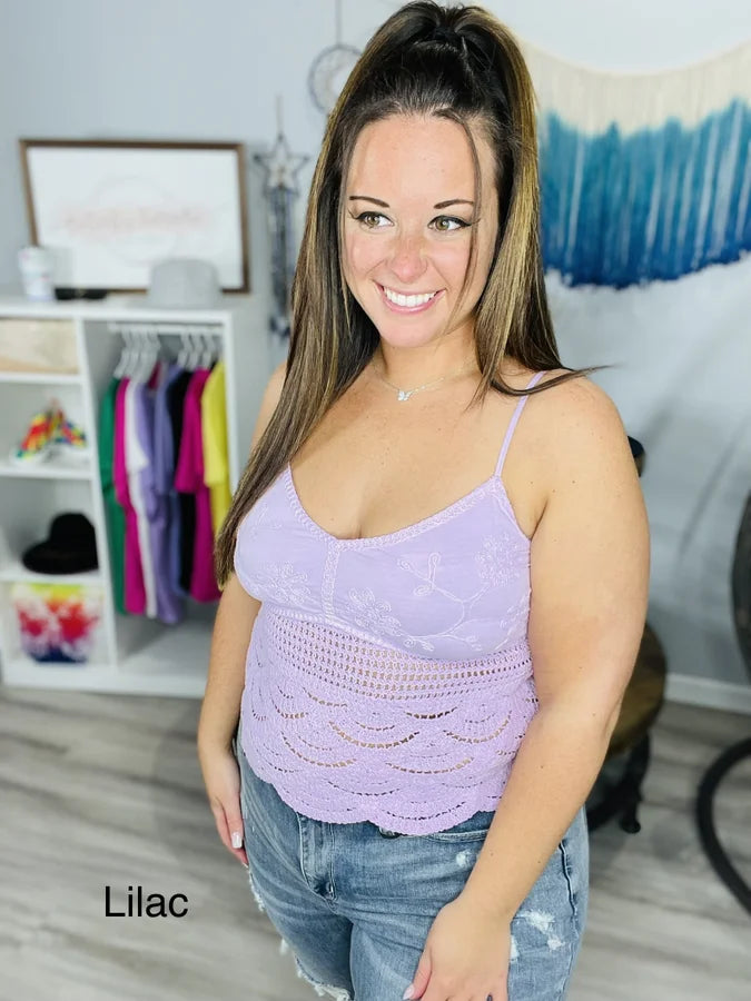 "Sweetheart" Crochet Lace Top - Reg/Plus (4 Colors)
