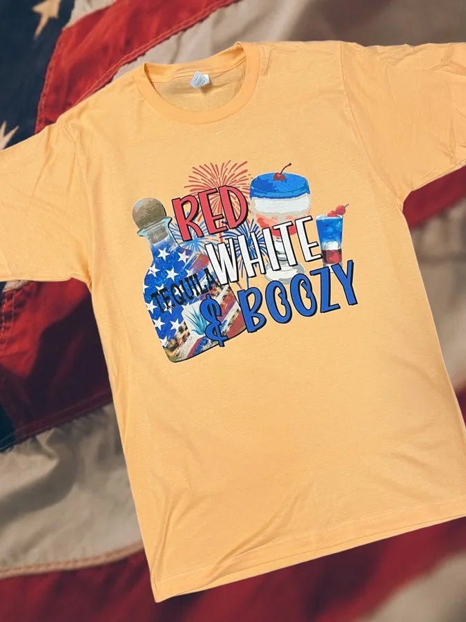 "Red, White & Boozy" Short Sleeve T Shirt