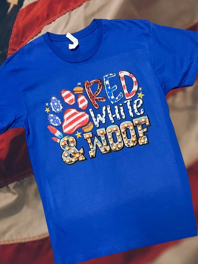 "Red White & Woof" Short Sleeve T Shirt