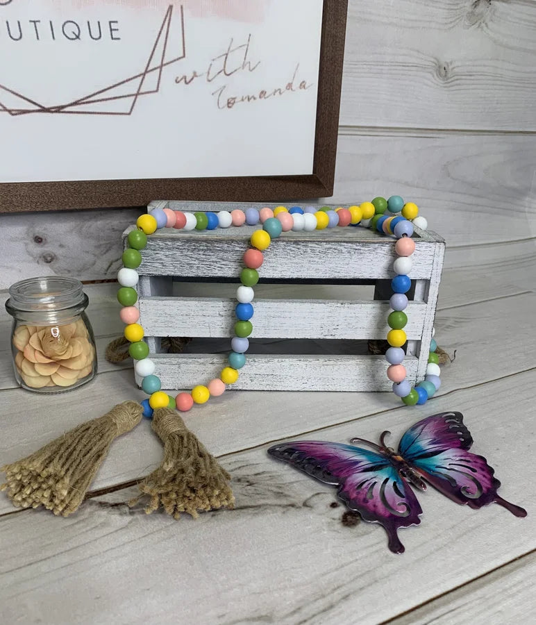 Multicolor Decorative Wooden Bead Garland