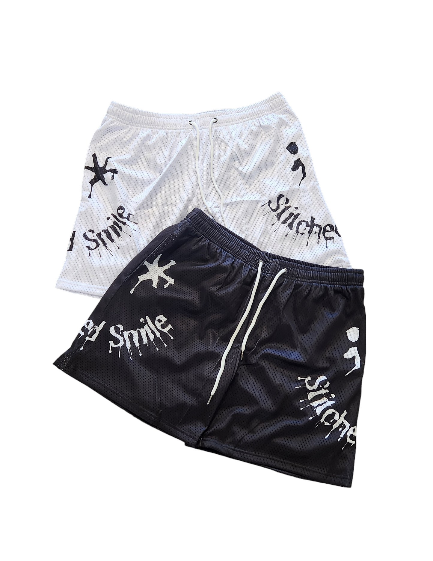 Stitched Smile Spring Binge Mesh Side Smile Shorts