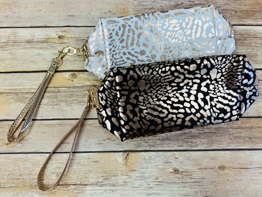 Rose gold make-up wristlet