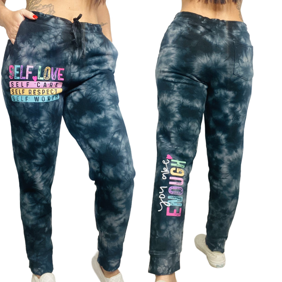 Self Love Black Tie Dye Joggers