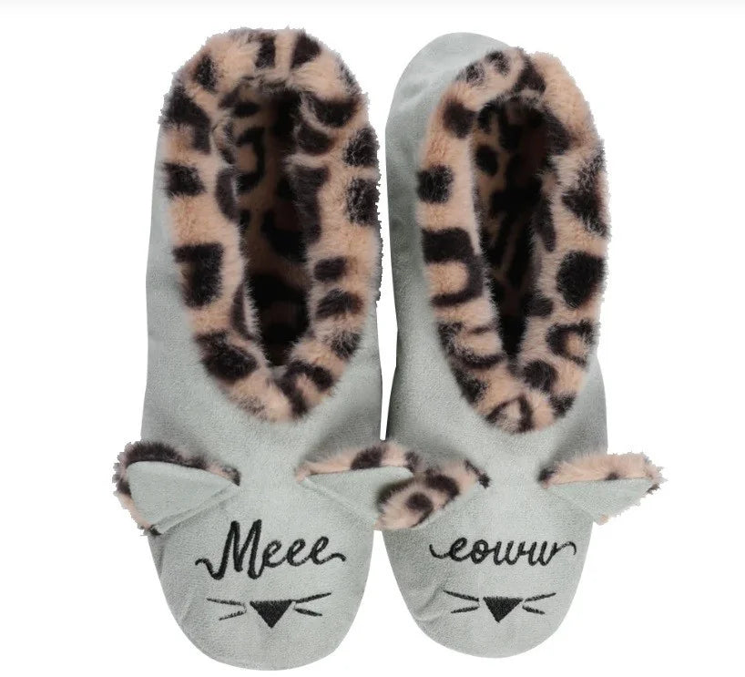 "Meeeeoww" Footsie Slippers