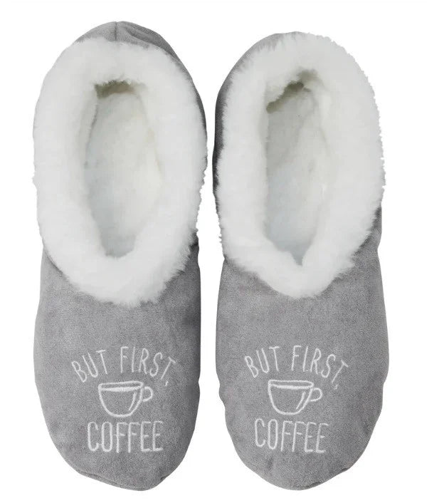 "But First, Coffee" Footsie Slippers