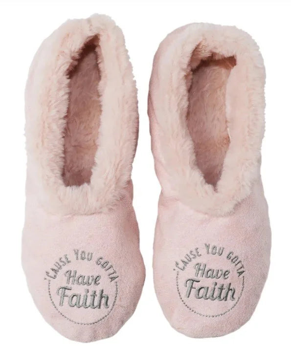 "Cause You Gotta Have Faith" Footsie Slippers