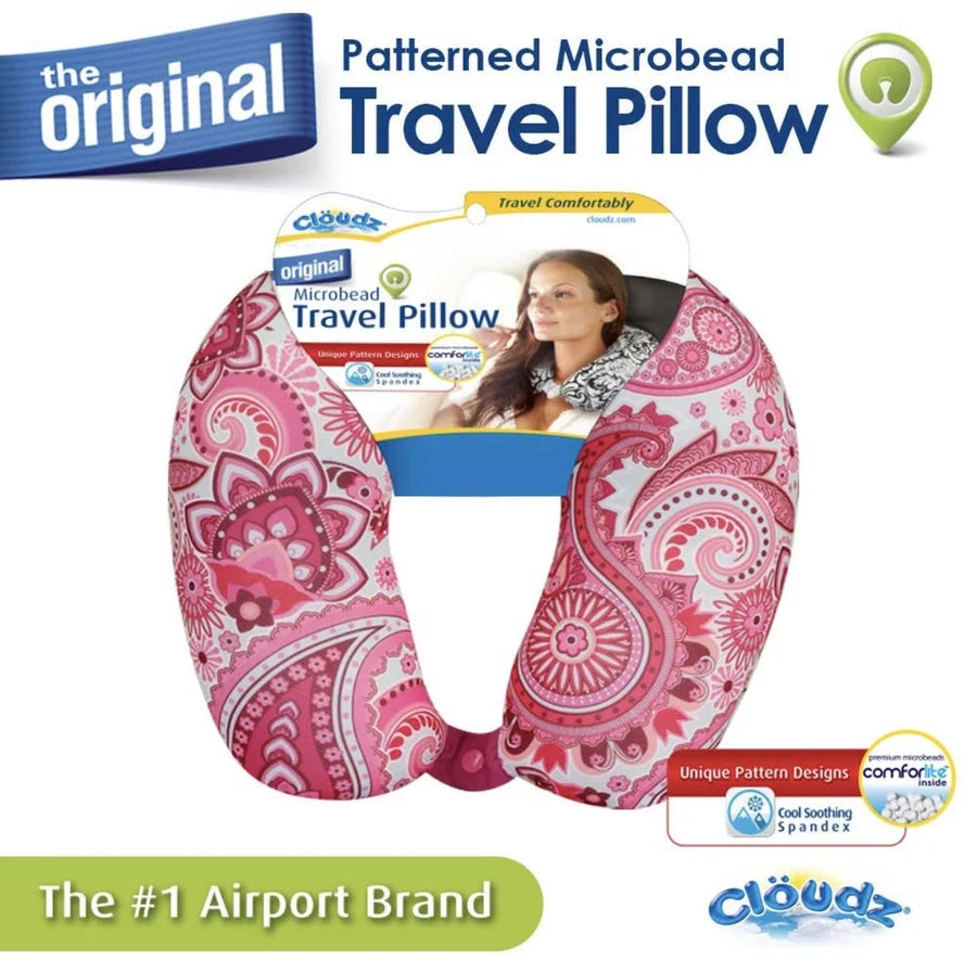 CLOUDZ Travel Neck Pillow - Pink Print