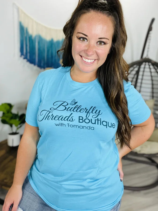 BUTTERFLY THREADS BLUE SHORT SLEEVE LOGO WEAR